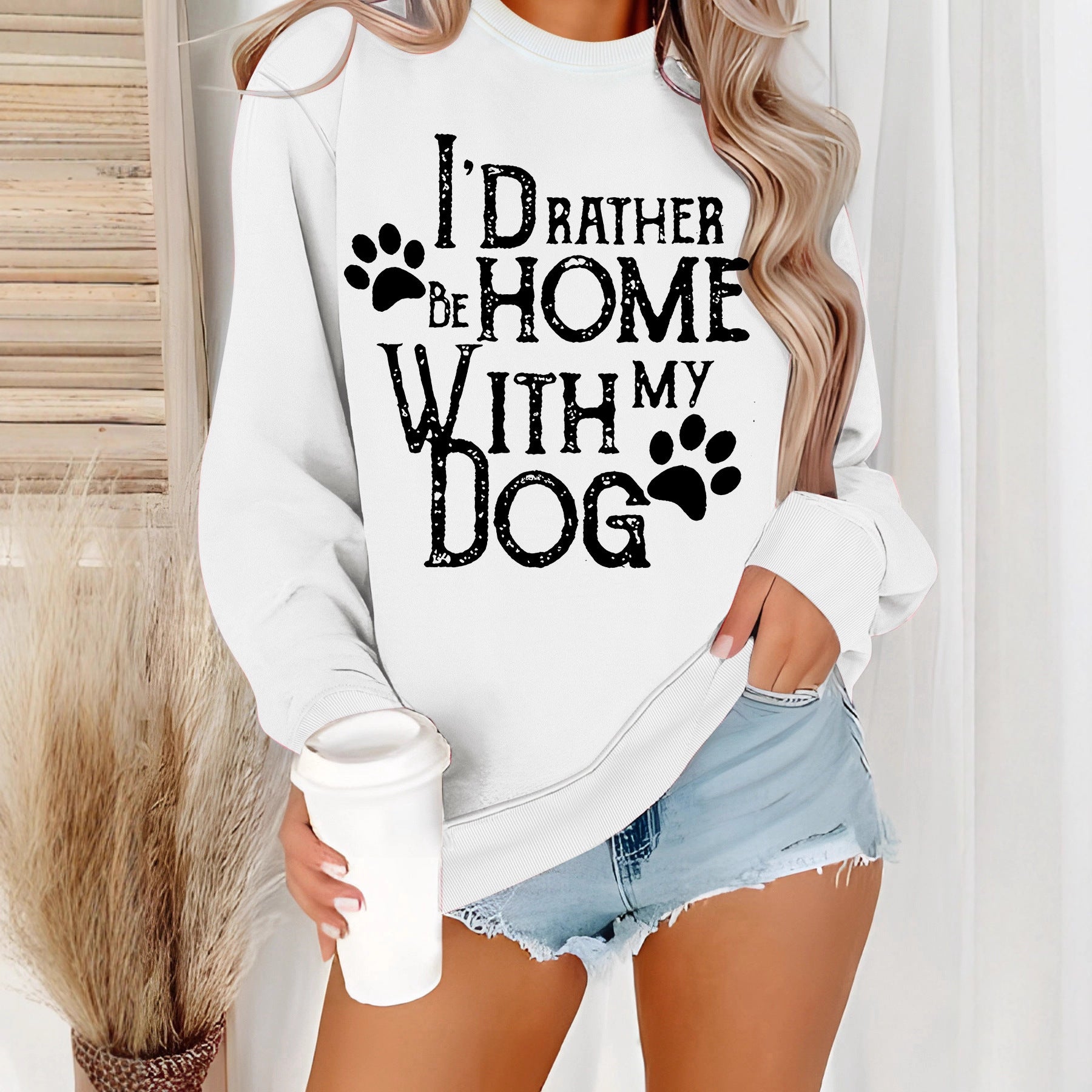 Shirt With Dog Pattern Print White