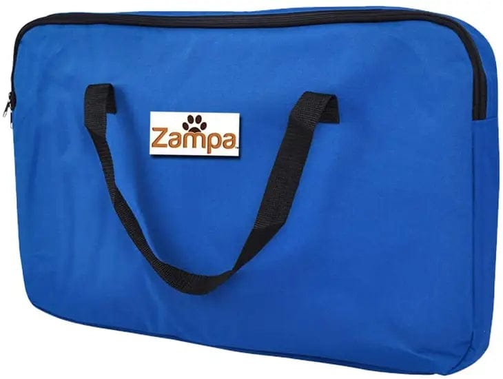 Zampa Portable Foldable Pet Playpen Kennel & Carrying Case Indoor (Small - Blue)
