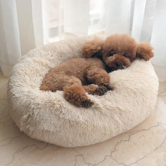 Plush Kennel Pet Dog Bed Tan