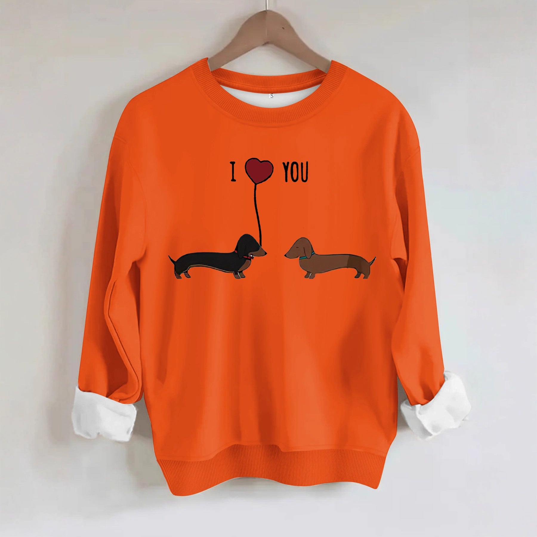 Two dog print hoodies orange
