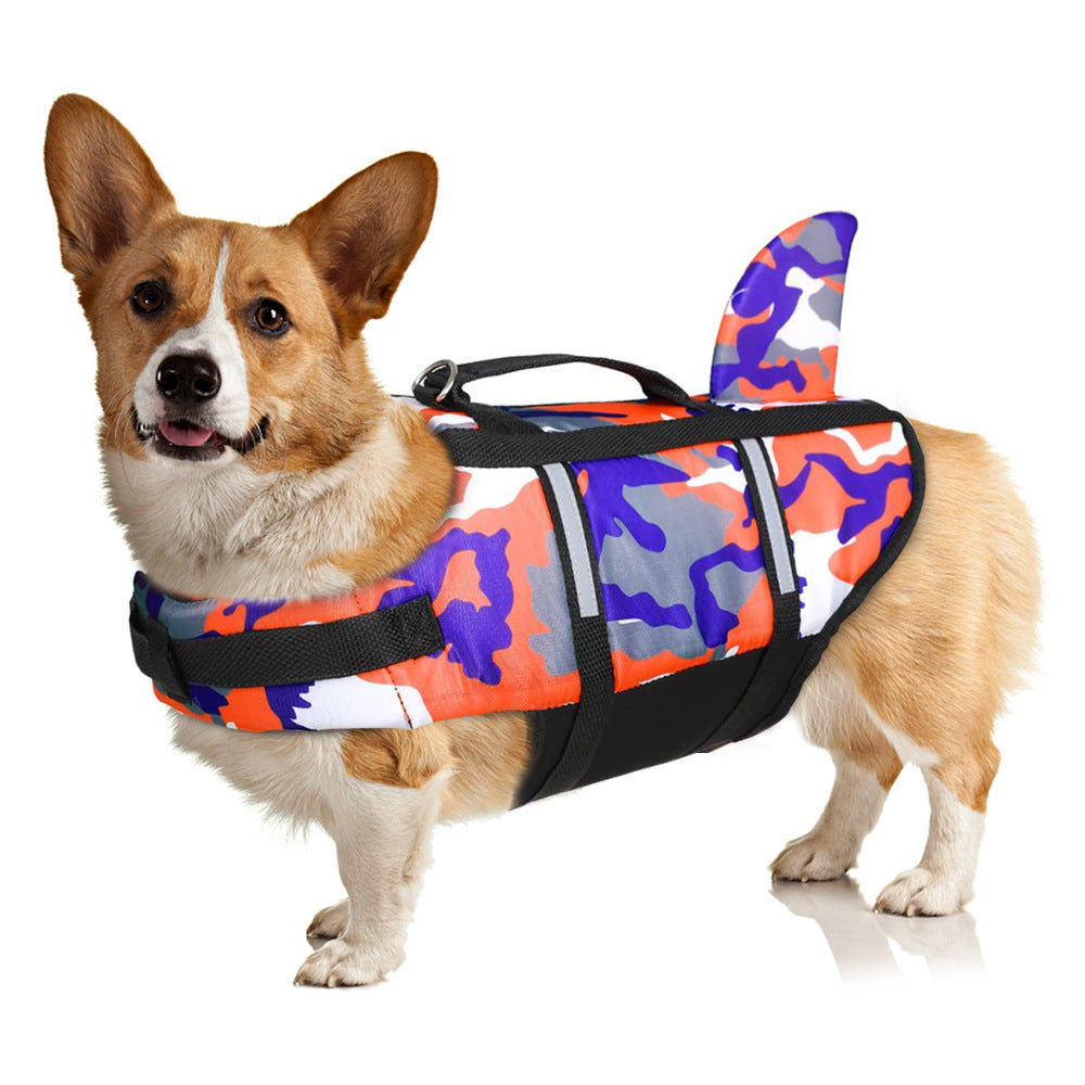 Dog Life Jacket Lightweight Adjustable Velcro Medium to Large Dog Swimwear multi color