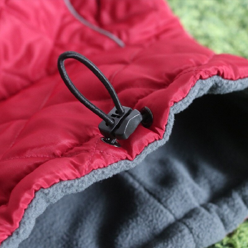 Warm Fleece Dog Jacket for Large Dogs Red Lining