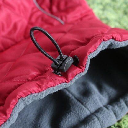 Warm Fleece Dog Jacket for Large Dogs Red Lining