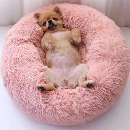 Plush Kennel Pet Dog Bed Pink