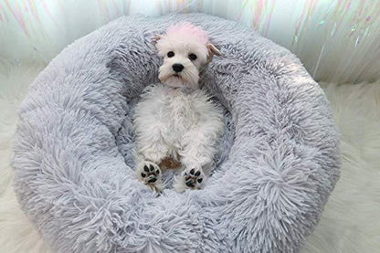 Plush Kennel Pet Dog Bed gray