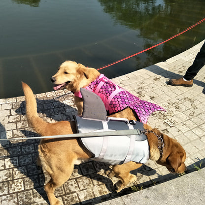 Pet Shark & Mermaid Life Jacket – Dog Swimsuit Safety Vest for Swimming and Boating