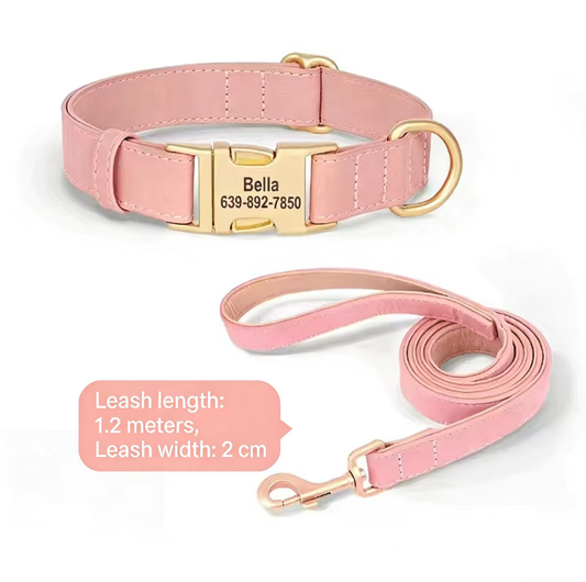Letter Print Dog Collar for Small Dogs  Pink