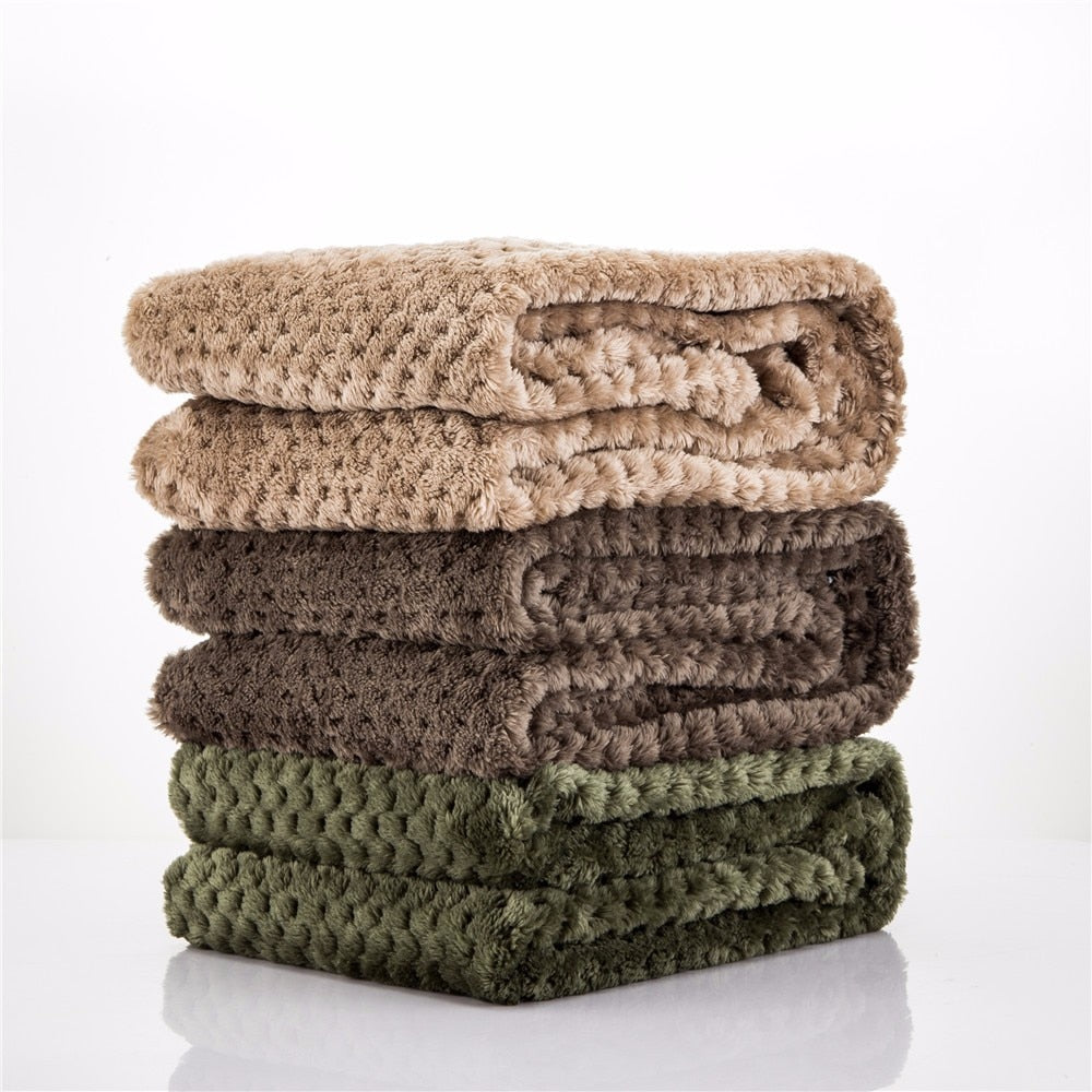 Soft Warm Pet Blanket for Dogs and Cats tan color
