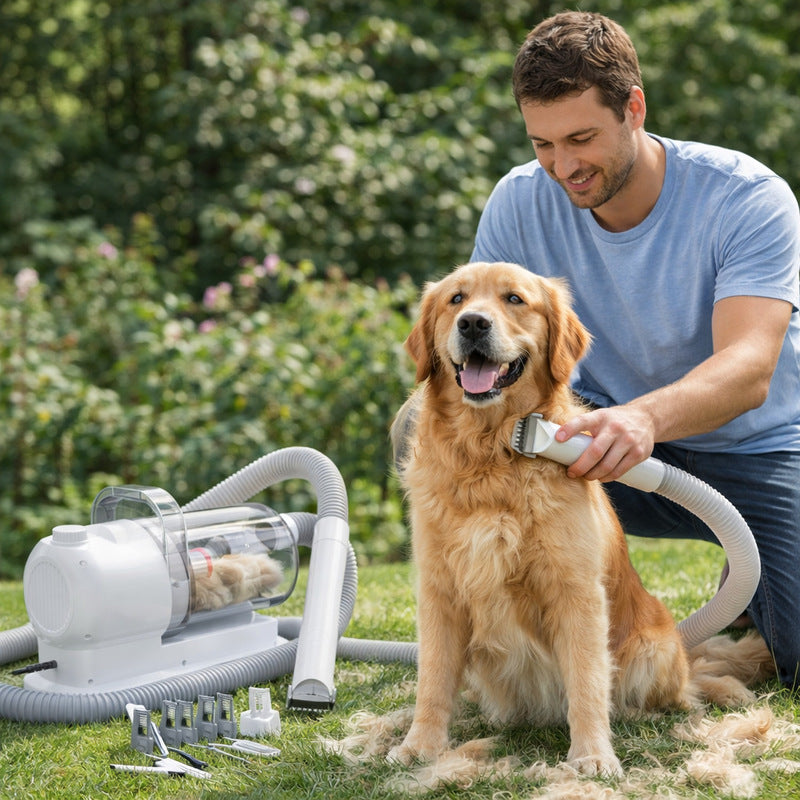 MicroData 2.5L Pet Grooming Vacuum Kit for Dogs & Cats – 2-in-1 Deshedding Groomer
