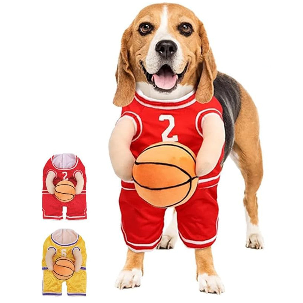 Dog Basketball Player Costume with Plush Basketball two colors