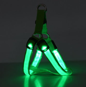 Light Up Green Led Luminescent Dog Chest Strap, Medium and Large Dog Luminous Dog Rope, Dog Chest Strap, Pet Products