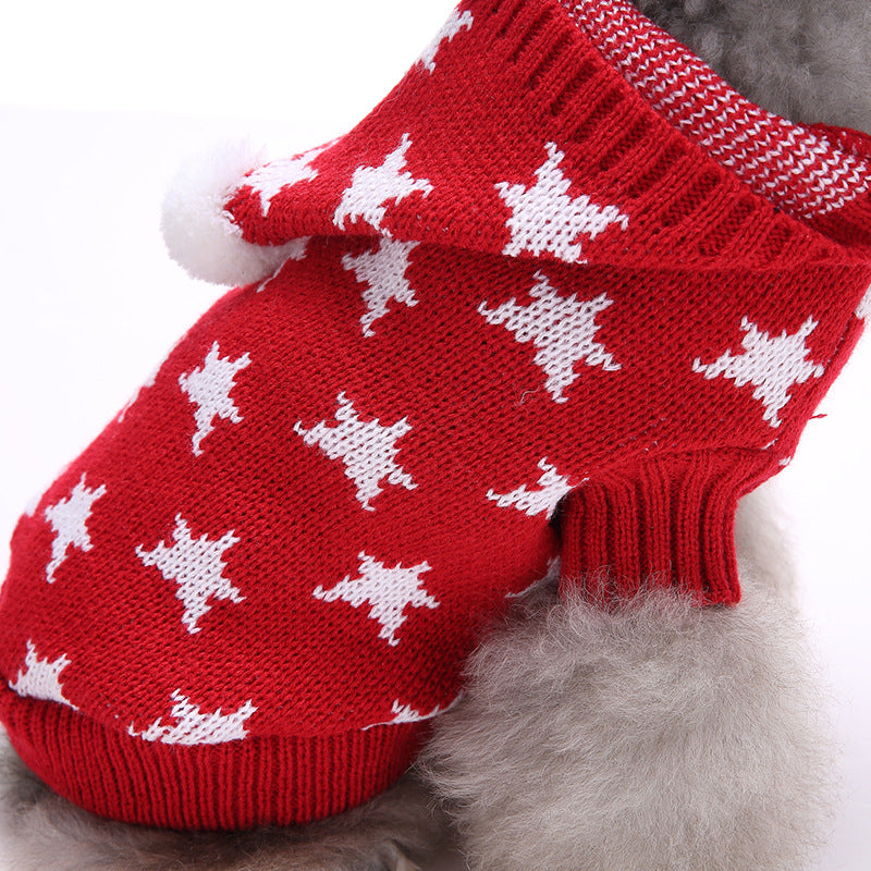 Dog Clothes Christmas Sweater Halloween Pet Clothes Sweater Dog Sweater red