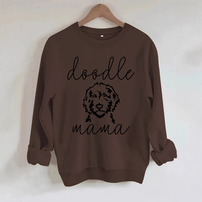 Sweatshirt with Loose Dog Print Brown