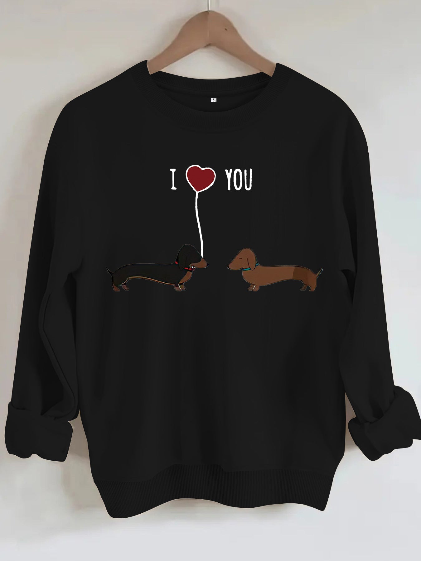 Two dog print hoodies black