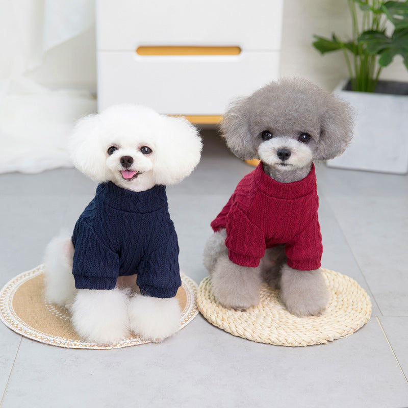 Pet Clothing Dog Clothes New Teddy Small Dog Pet Clothes Navy and red