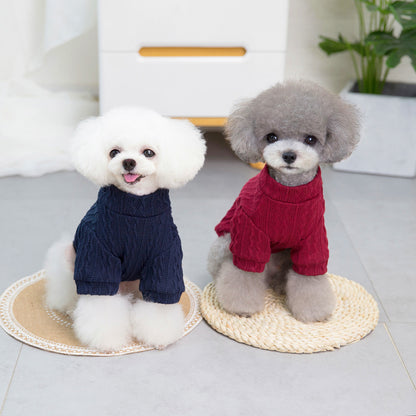 Pet Clothing Dog Clothes New Teddy Small Dog Pet Clothes Navy and red