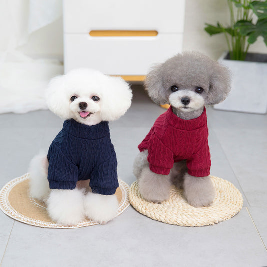 Pet Clothing Dog Clothes New Teddy Small Dog Pet Clothes Navy and red