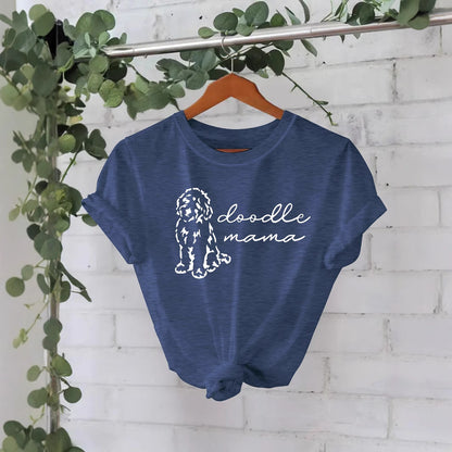 Short Sleeved Doodle Dog Blue