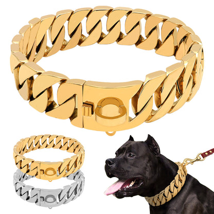 32mm Stainless Steel Dog Chain Collar