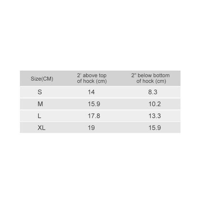 Dog Hock Brace Size Chart