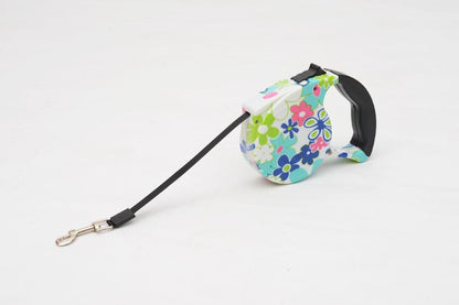 Retractable Dog Leash 5 Meter Automatic Lead for Small & Medium Breeds Flower Design