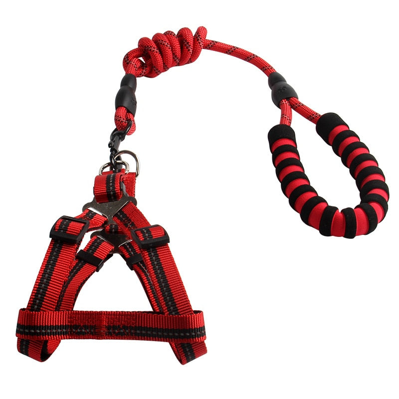 Dog Leash 1.2m Large Dog Reflective Rope Walking Big Dog Vest Harness for Dogger Leashes Strong Large Dogs Pit Bull Bulldog