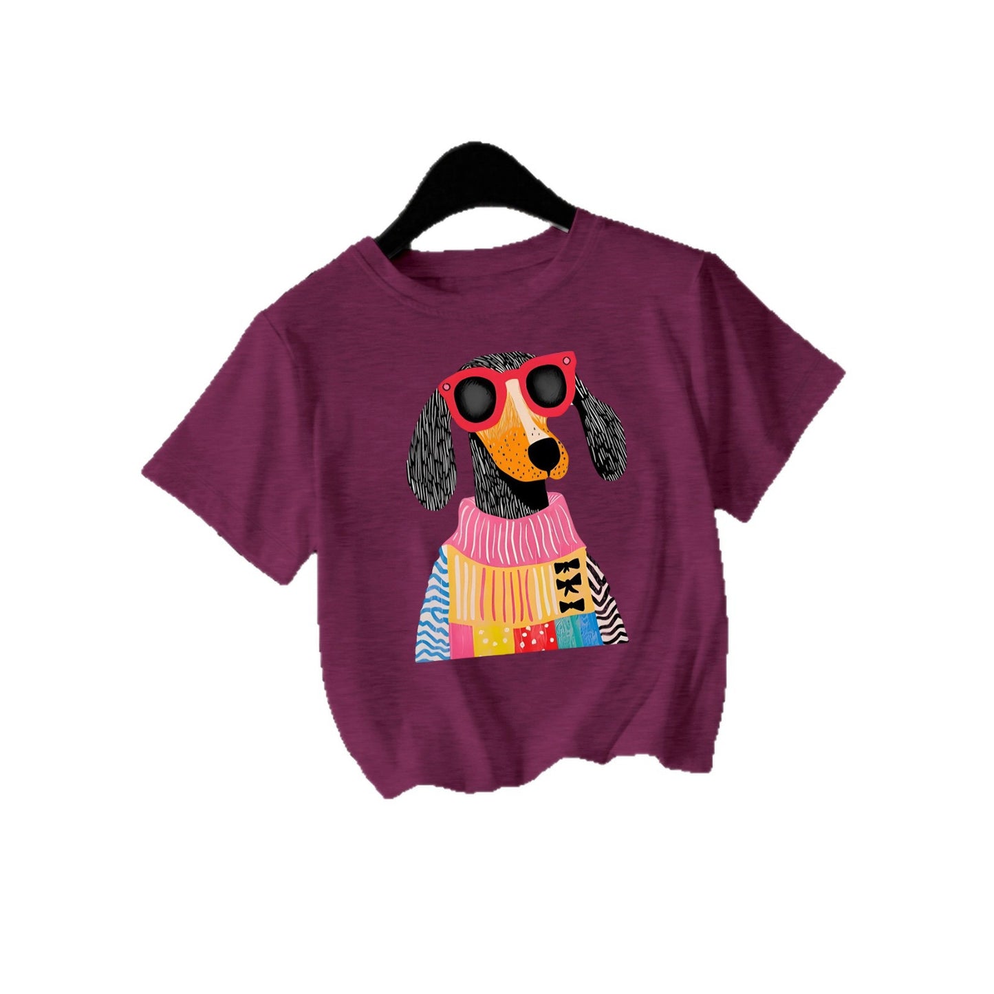 Dog Short Sleeved Female Pullover Shirt