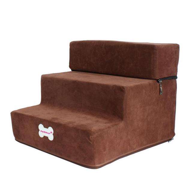 Brown dog mobility stairs