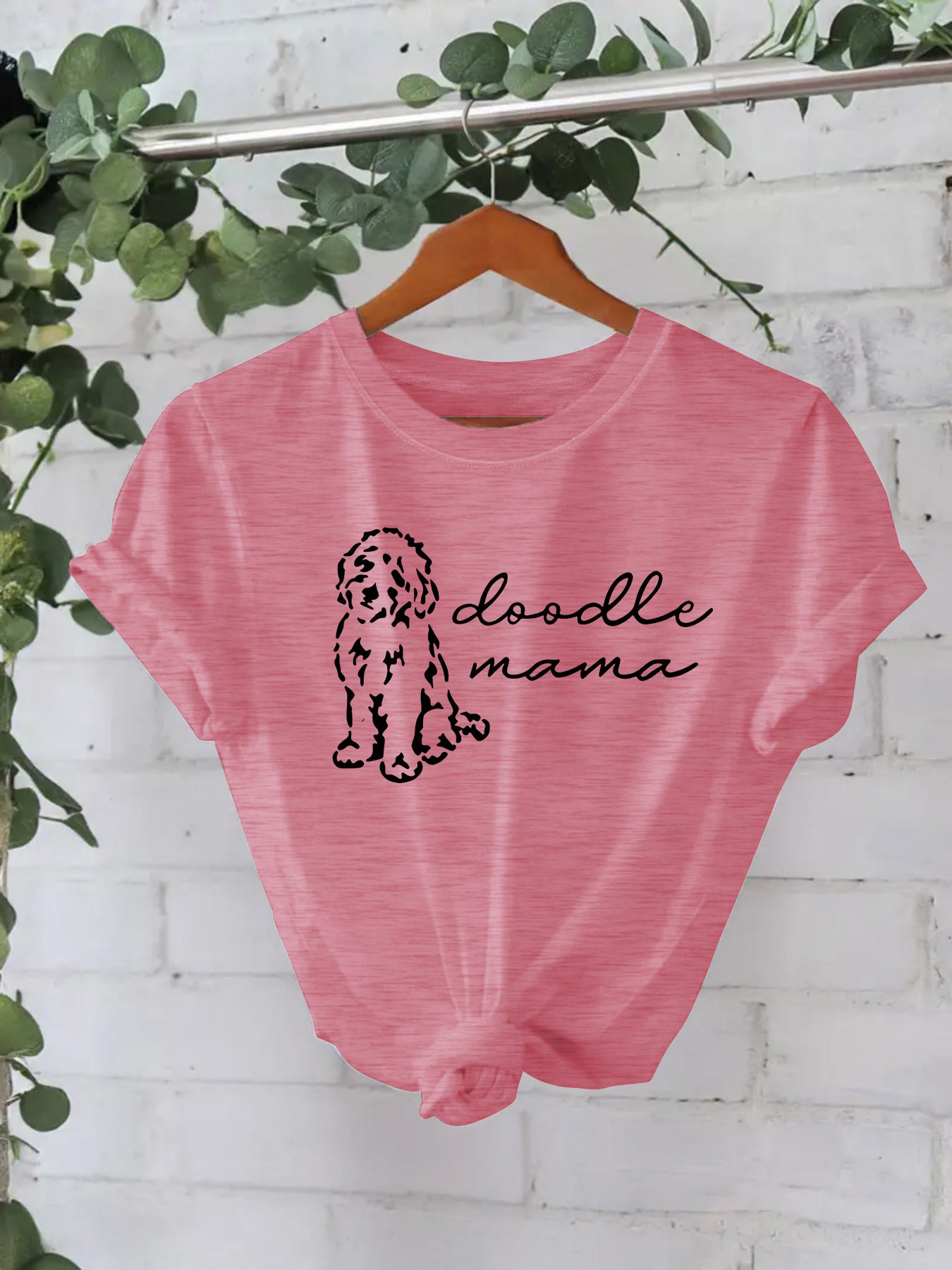 Short Sleeved Doodle Dog Pink Color