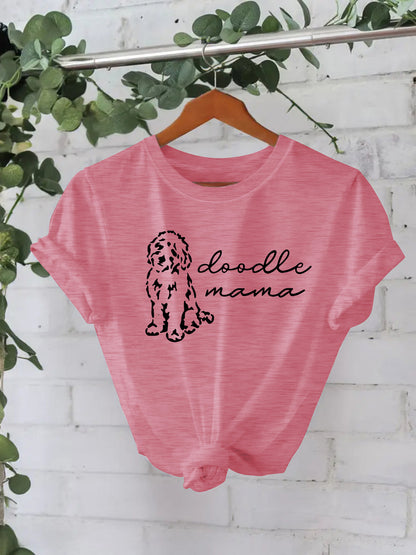 Short Sleeved Doodle Dog Pink Color