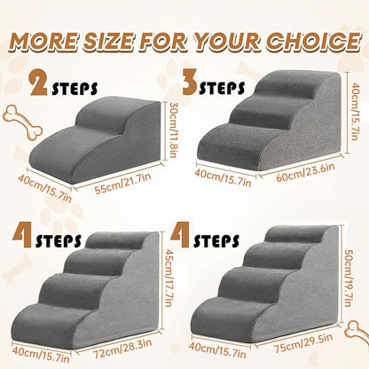Pet Dog Stair Ramp with Bone Handle – Safe Steps for Elderly Dogs, Couch & Bed Accessibility, Joint Protection