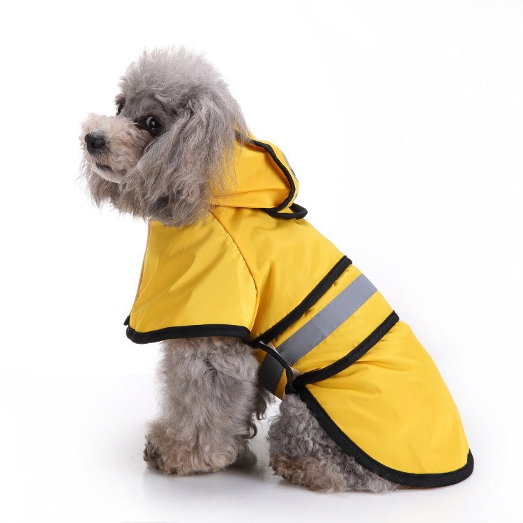 Dog Raincoat Reflective Clothes Small Dog Bibi Teddy Four Seasons Universal Raincoat Yellow