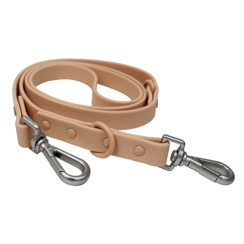 Waterproof PVC Dog Harness and Leash Set for Small and Medium Dogs brown leash