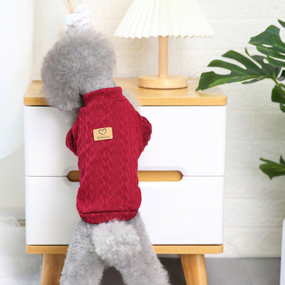 Pet Clothing Dog Clothes New Teddy Small Dog Pet Clothes Red