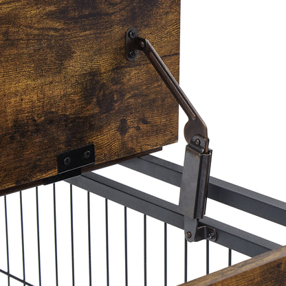 Furniture Style Dog Crate Side Table on Wheels with
Top Latch