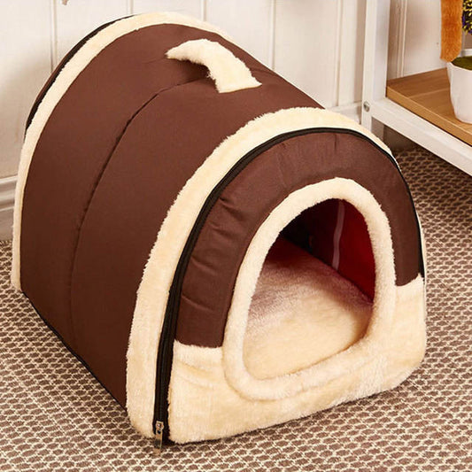 Detachable Pet Bed for Dog Crates and Cat Kennels – Cozy Autumn & Winter Cushion Brown