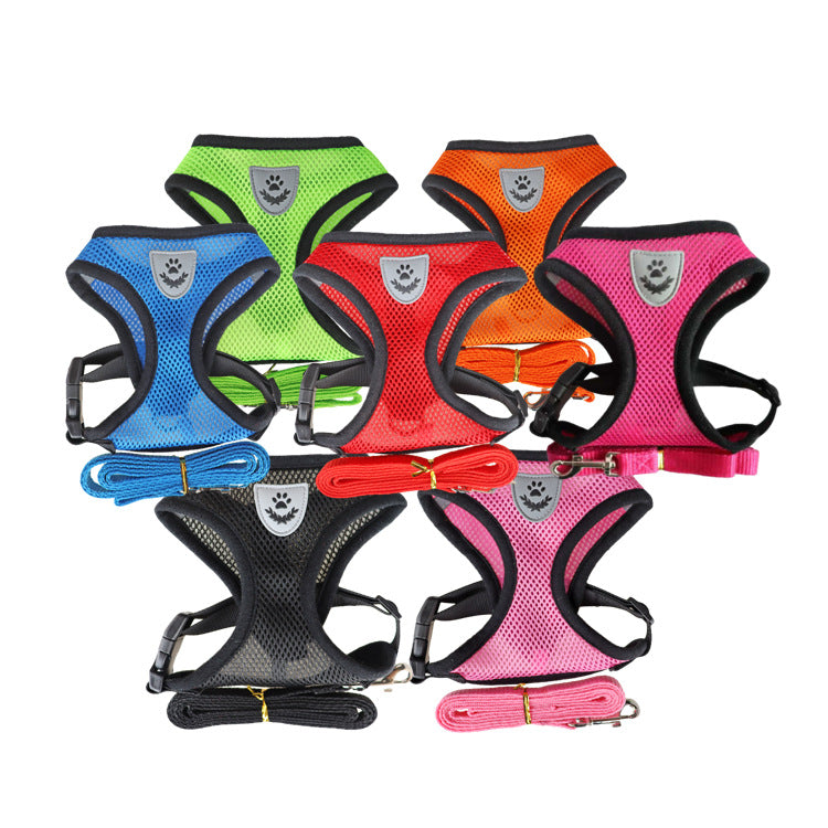 Dog Rope Pet Chest Harness Dog Collar Out Undershirt Type Dog Walker Dog Traction Rope 9 Colors