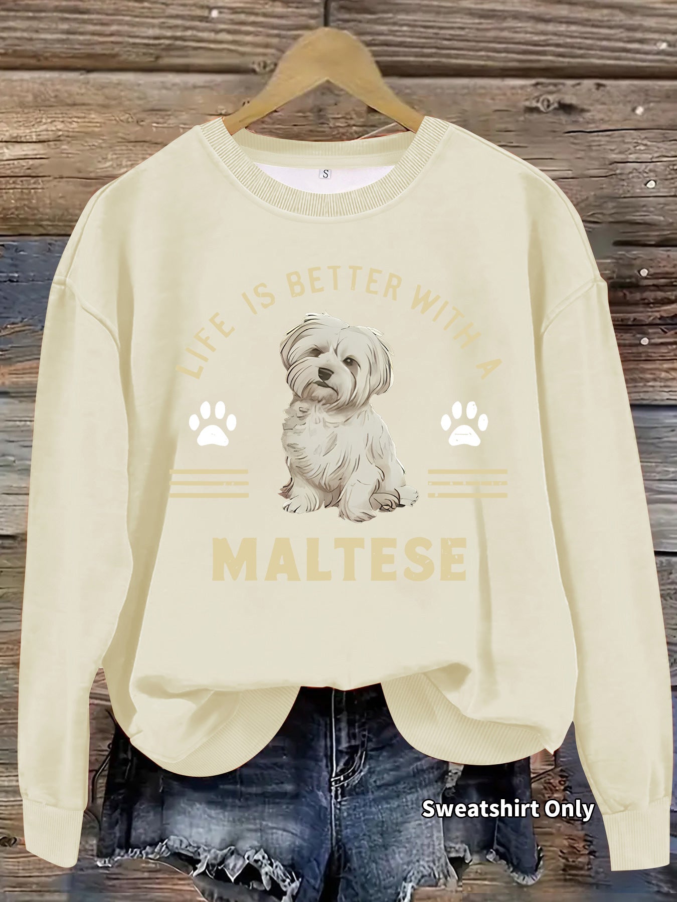 Marzis Dog Print Shirt Cream color