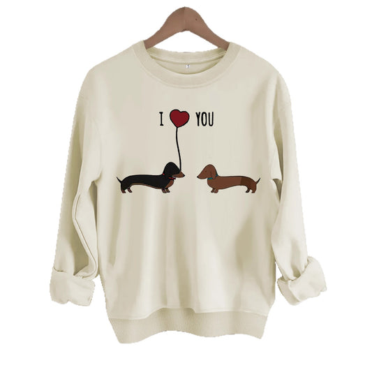 Two dog print hoodies white