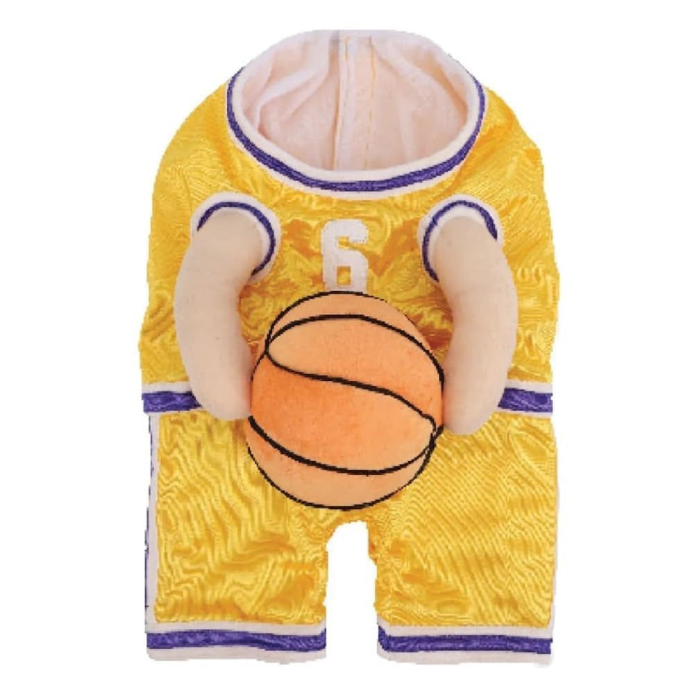 Dog Basketball Player Costume with Plush Basketball yellow