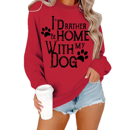 Shirt With Dog Pattern Print Red