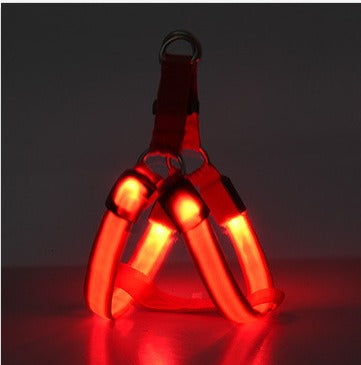 Light Up Red Led Luminescent Dog Chest Strap, Medium and Large Dog Luminous Dog Rope, Dog Chest Strap, Pet Products
