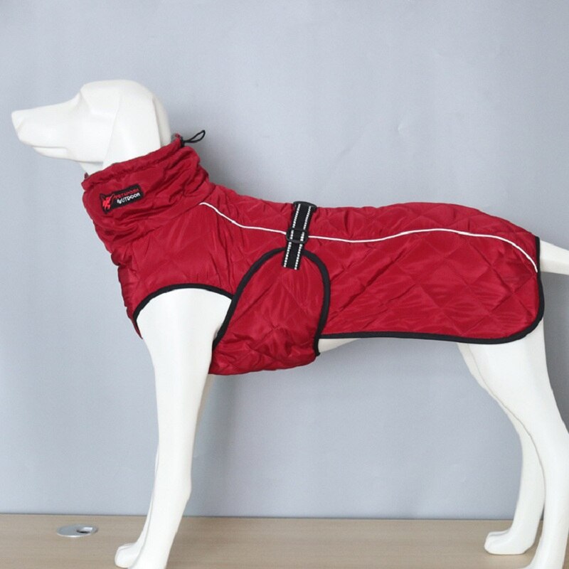 Warm Fleece Dog Jacket for Large Dogs Secure Fit