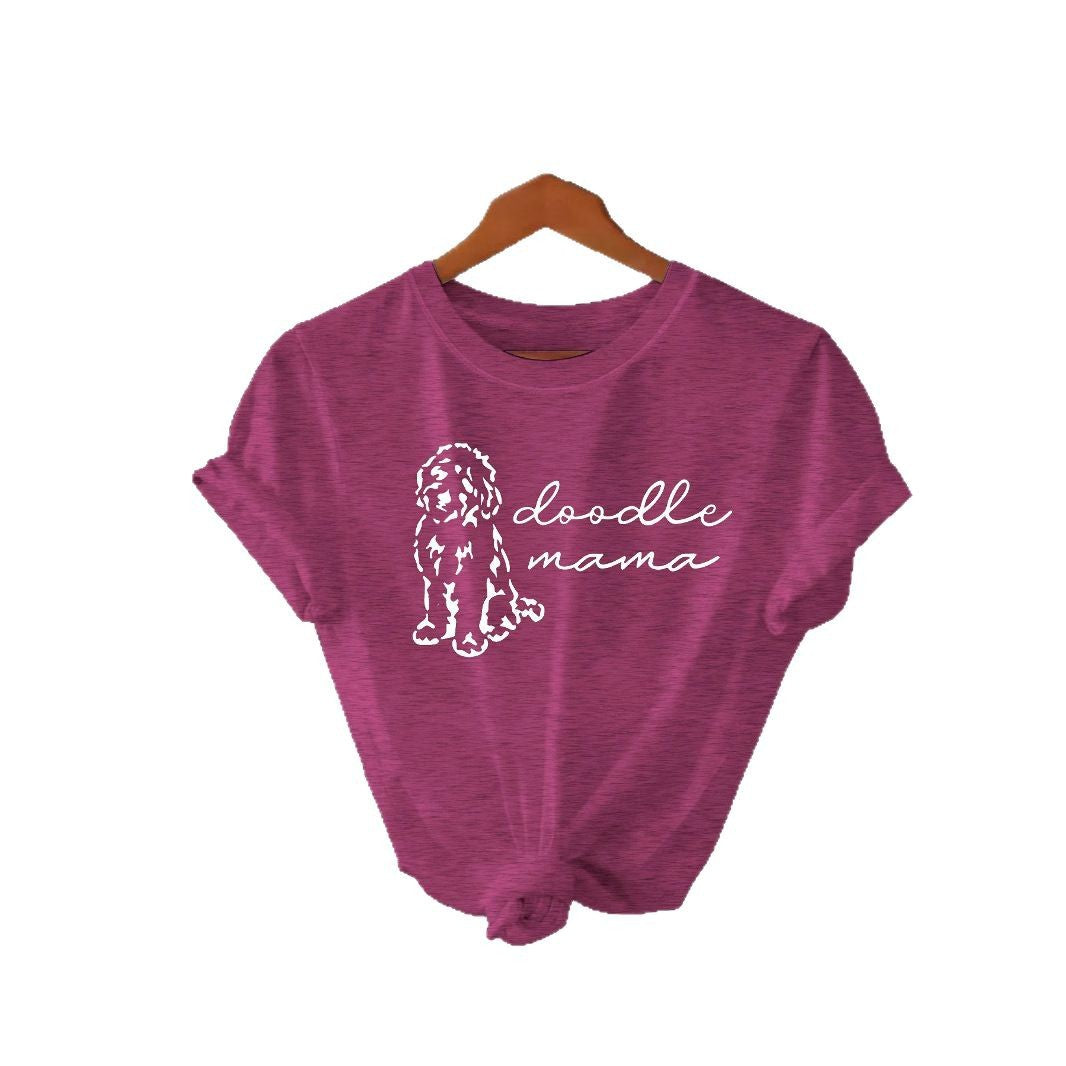 Short Sleeved Doodle Dog Purple