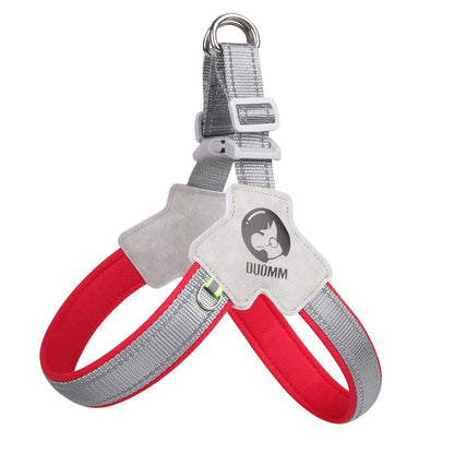 Saddle Style Dog Chest Harness Breathable Reflective Dog Harness Red