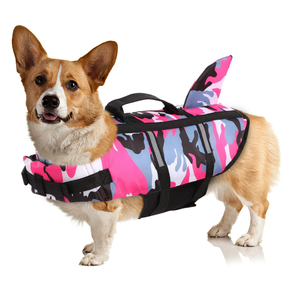 Dog Life Jacket Lightweight Adjustable Velcro Medium to Large Dog Swimwear Pink Camo