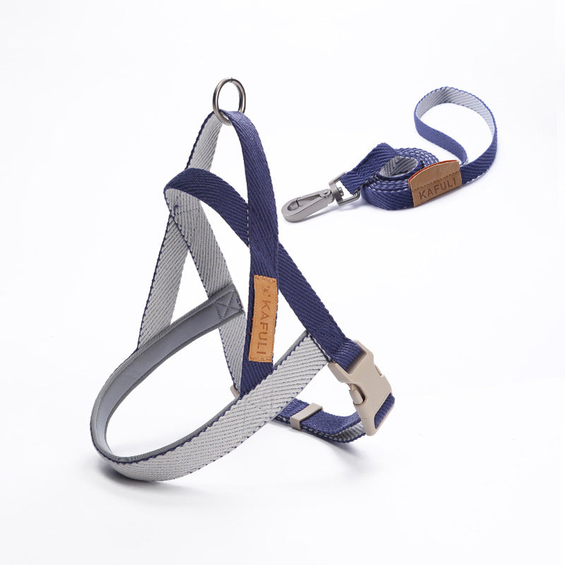 Dog Leash Pet Vest Chest Harness Medium And Large Dog Navy Color