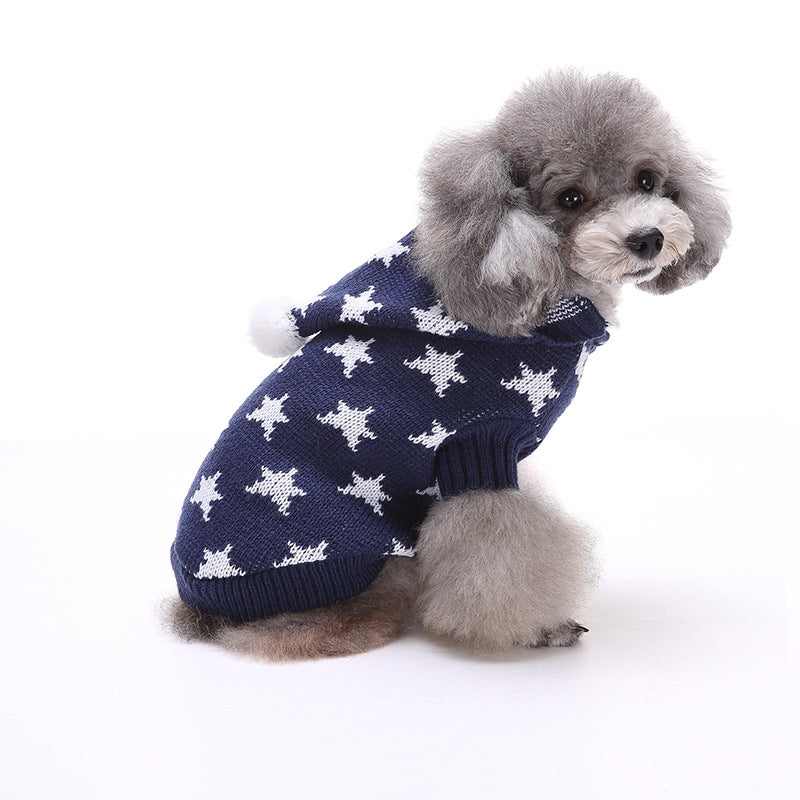 Dog  Blue Clothes Christmas Sweater Halloween Pet Clothes Sweater Dog Sweater