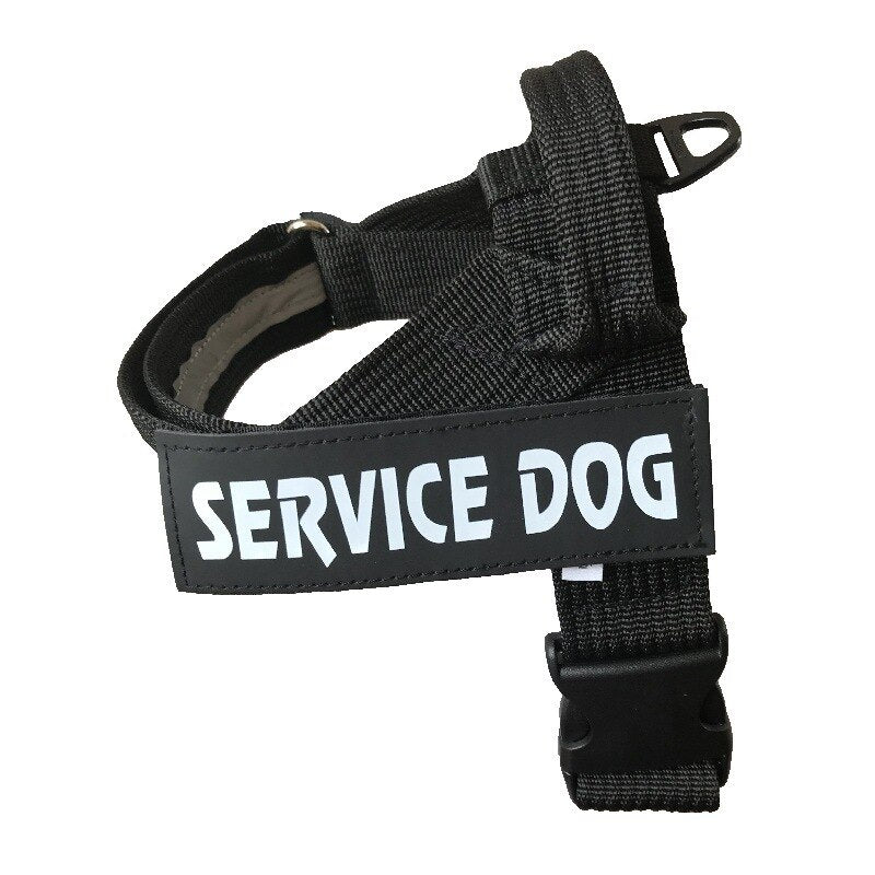 Personalized Service Dog Adjustable Dog Harness Vest Black