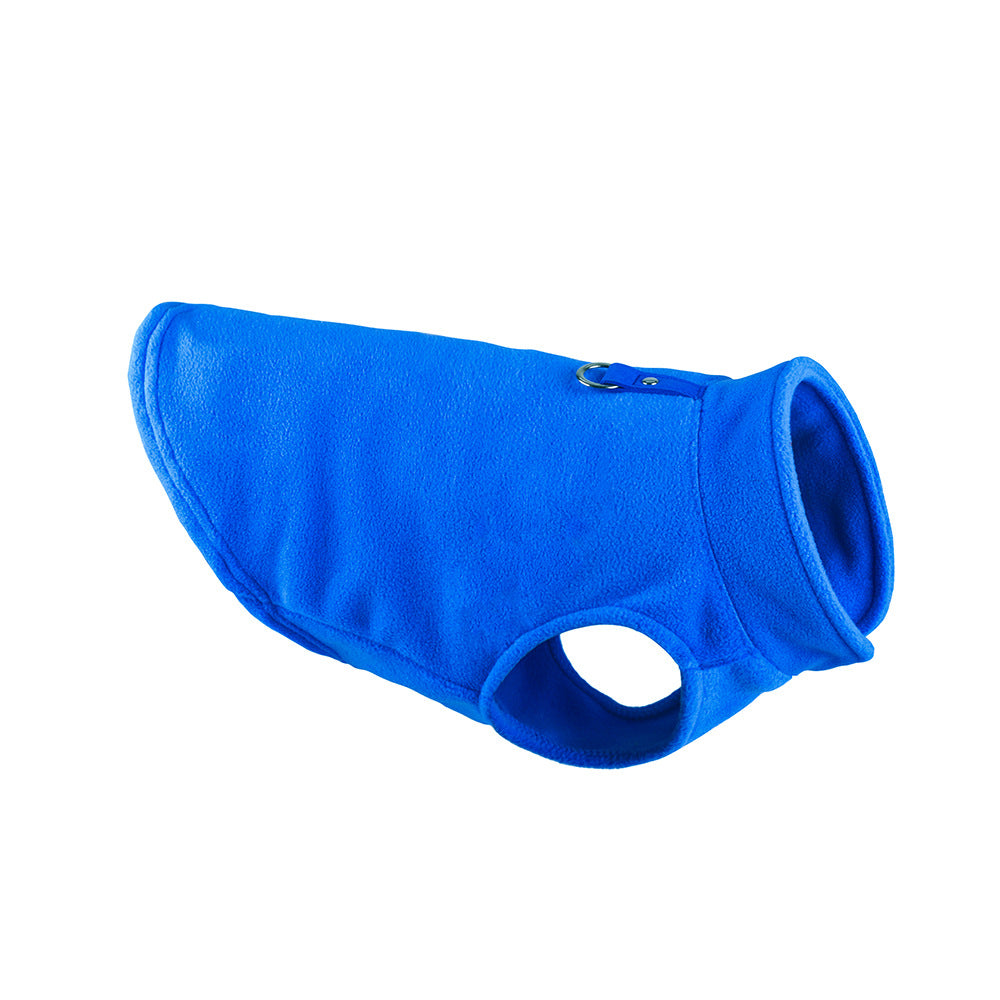 Dog Clothing Thickened Solid Color Fleece Pet Dog Supplies Blue Close view